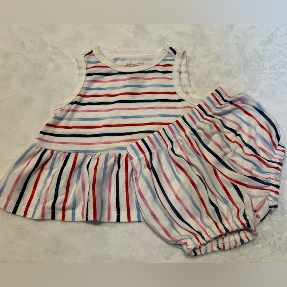 12 month Baby girl matching Set top and diaper cover